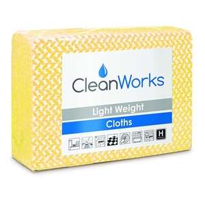 CleanWorks General Purpose Cleaning Cloths Yellow (Pack 100)