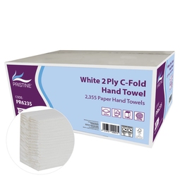 PRISTINE 2Ply C-Fold Hand Towel White (Case 2355)