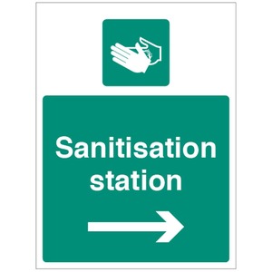 Sanitisation Station Right - Self Adhesive Vinyl Sign
