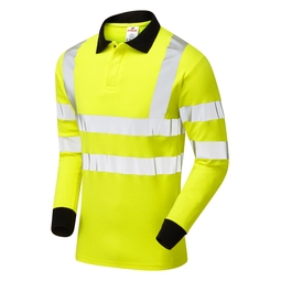 PULSAR PROTECT High Visibility Electric ARC Long Sleeved Polo Shirt Orange