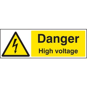 Danger High Voltage  - Self Adhesive Vinyl Sign