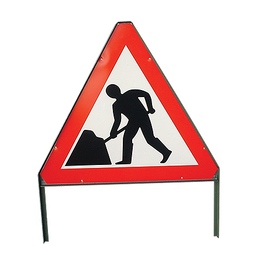Dia 7001 (564) Road Works Sign Plate with Frame