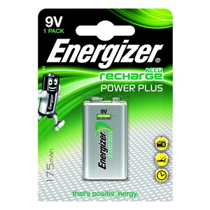 Energizer Plus Power Rechargeable Battery Type 9V Single