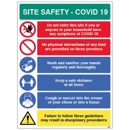 Covid-19 Site Safety  - Rigid Plastic Sign