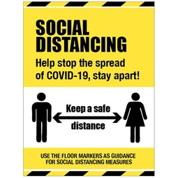 Social Distancing Keep a Safe Distance Generic - Anti-Slip Floor Graphic 600x400MM