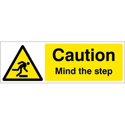 Caution Mind the Step  - Self Adhesive Vinyl Sign