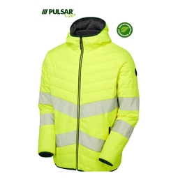 PULSAR LIFE Womens Sustainable High Visibility Reversible Puffer Jacket Yellow