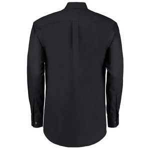 Kustom Kit Premium Mens Long Sleeved Oxford Shirt Black