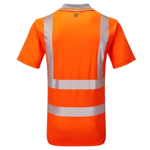 PULSAR LIFE Mens Sustainable Short Sleeved Polo Shirt Orange
