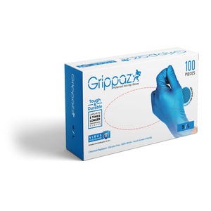Grippaz Heavy Duty Nitrile Disposable Gloves Blue (Pack 100)