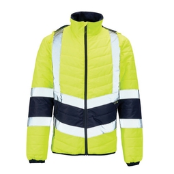 KeepSAFE High Visibility Two Tone Puffer Jacket Yellow Navy