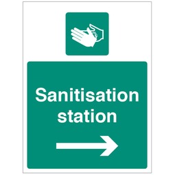 Sanitisation Station Right - Rigid Plastic Sign
