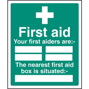 First Aid - Your First Aiders Are  - Self Adhesive Vinyl