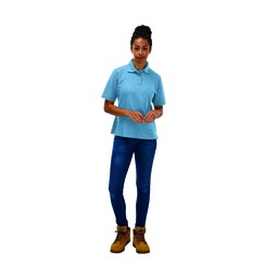 Endurance Women's Polycotton Polo Shirt - Sky Blue