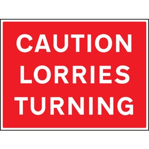 Caution Lorries Turning Safety Sign