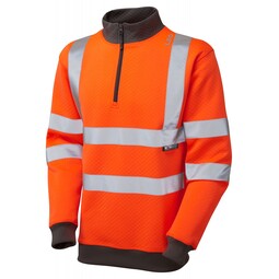 Leo Byrnsworthy 1/4 Zip High-Visibility Sweatshirt Orange