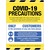 COVID-19 Precautions - Only XX Customers in These Premises At Any One Time - Rigid Plastic Sign 250 x 300MM