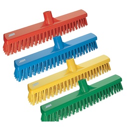 3174 Red Vikan Hygienic Soft/Stiff Bristle Broom Head