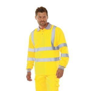 KeepSAFE High-Visibility Long Sleeved Polo Shirt Yellow