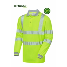 PULSAR LIFE Womens Sustainable High Visibility Long Sleeved Polo Shirt Yellow