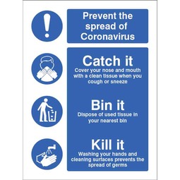 Prevent the Spread of Coronavirus Self Adhesive Sticker 20x15CM