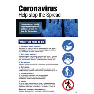 Coronavirus Help Stop the Spread - Information Synthetic Paper A2 Poster