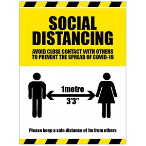 Social Distancing Avoid Close Contact with Others Generic - Anti-Slip Floor Graphic  600x400MM