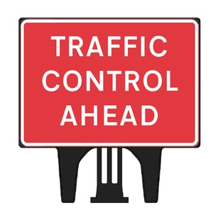 Q Sign Traffic Control Ahead Dia 7010 Sign Plastic