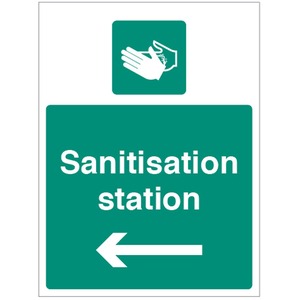 Sanitisation Station Left - Fluted Polypropylene Sign