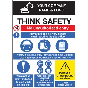 Think Safety - No Unauthorised Entry 5mm  - Foam PVC Sign