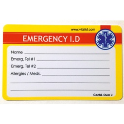 Worker Emergency Wallet ID Card