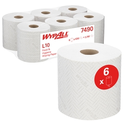 7490 WypALL L10 EXTRA Wipers Roll Control White (Case 6)