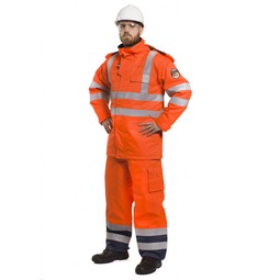 Roots RO4517 Stormbuster Contractor High-Visibility Flame Retardant Parka Jacket Orange