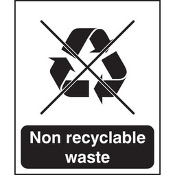 Self Adhesive Non Recyclable Waste Sign
