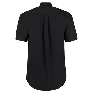 Kustom Kit Premium Mens Short Sleeved Oxford Shirt Black
