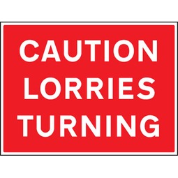 Caution Lorries Turning Safety Sign