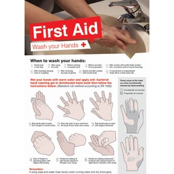 First Aid Wash Your Hands A2 Information Poster