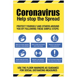Social Distancing - Help Stop the Spread Protect Yourself and Others - Rigid Plastic Sign