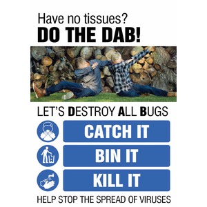 Have No Tissues Do The Dab - Information A2 Poster - Catch It Kill It Bin It