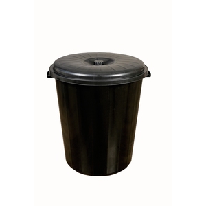 Spartan Plastic Dustbin with Lid Black 90 Litre