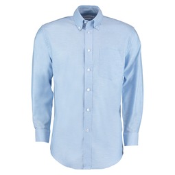 Kustom Kit Mens Long Sleeved Workwear Oxford Shirt Light Blue