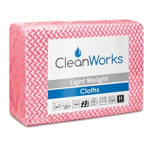 CleanWorks General Purpose Cleaning Cloths Red (Pack 100)