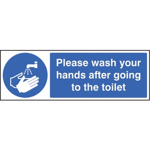 Please Wash Your Hands After Going to the Toilet - Rigid Plastic Sign