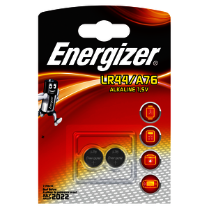 Energizer Alkaline Button Cell Battery Type LR44 Pack 2