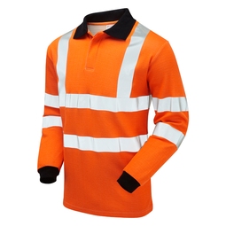 PULSAR PROTECT Long Sleeved High Visibility Electric ARC Polo Shirt Orange