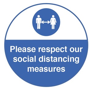 Please Respect our Social Distancing Measures Generic - Anti-Slip Floor Graphic Roundall 400MM