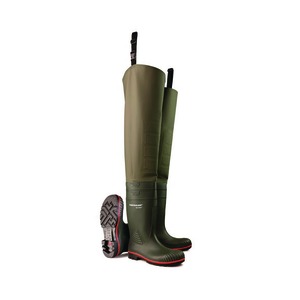 Dunlop Acifort Ribbed Thigh Full Safety Wader with Midsole