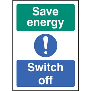 Save Energy Switch Off  - Self Adhesive Vinyl