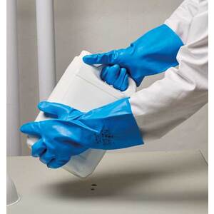 KeepSAFE Chemical Resistant Nitrile Gauntlet Blue