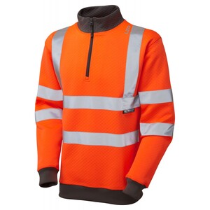 Leo Byrnsworthy 1/4 Zip High-Visibility Sweatshirt Orange